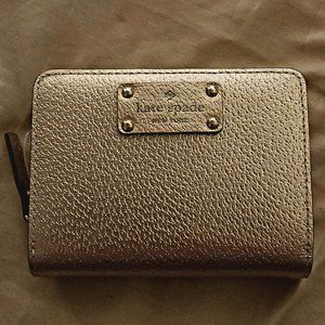 Kate Spade Leather Wallet metallic rosegold clutch